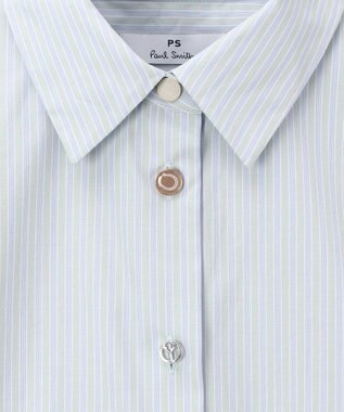 Paul Smith ラッキーチャームボタン ストライプ シャツ ライトグリーン