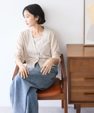CRAFT STANDARD BOUTIQUE シアーニットカーディガン Light Gray