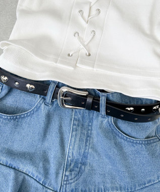 WEGO Lハートスタッズベルト