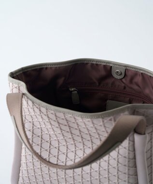 MIYABIYA LAQUOH【撥水加工】篭目柄エンボスボンディングトートS ライトグレー