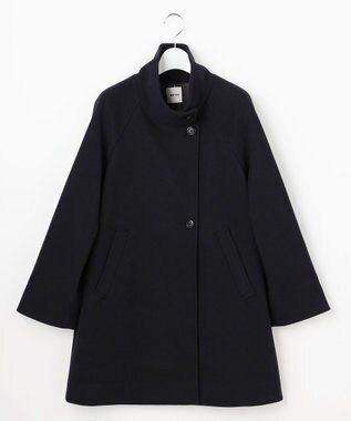 ANY SIS S ウールライクスタンドカラー ミドルコート ネイビー