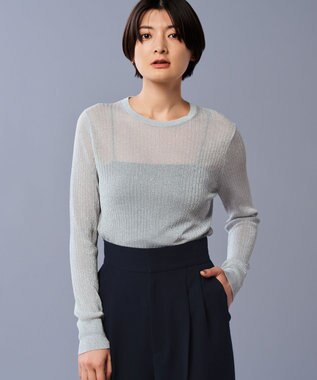 uncrave 【手洗い可】ラメ シアー クルーネック ニット（uncrave STANDARD）