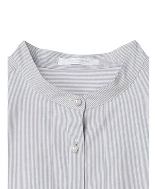 Green Parks パール釦ストライプシャツ Stripe Black