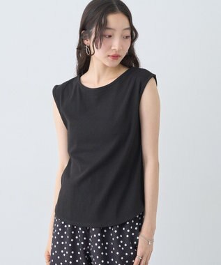 earth music&ecology 前後２ｗａｙステッチリブタンクトップ Black