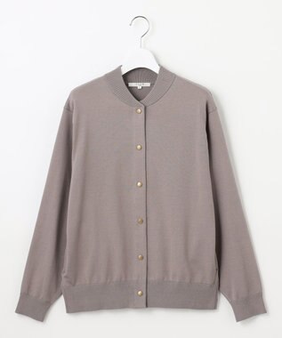 23区 【SLOW/一部店舗限定】コットンシルク ニットブルゾン ライトグレー系