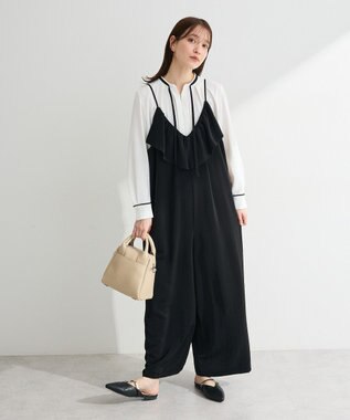 Green Parks フリルサロペット Black