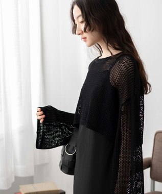 WEGO ショートメッシュニットプルオーバー ブラック