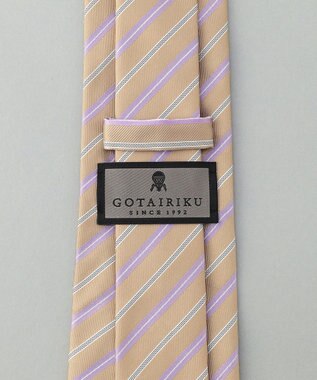 GOTAIRIKU GOTAIRIKU別注【日本製】シルク ネクタイ_ストライプ柄 ベージュ系1
