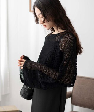 WEGO ショートメッシュニットプルオーバー ブラック