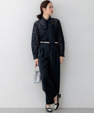 組曲 シュットクロスワイド パンツ ネイビー系