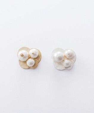 Pisceans グラデコットンパールブローチ マットゴールド
