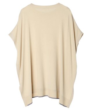 Green Parks 推しニット　裾ラインポンチョ型チュニック Gray Beige