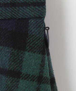 ANY 【ウエストゴム・洗える】タータンマーメイドスカート グリーンタータン