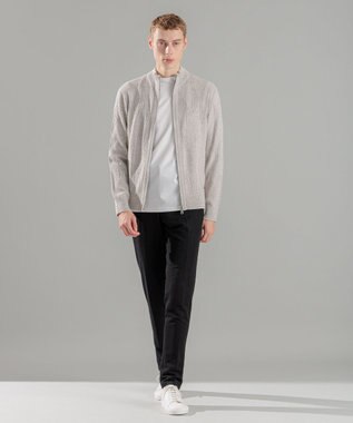 JOSEPH HOMME  新柄【洗える】シルクバルキー　　ハイネックジップアップニット ブラック系