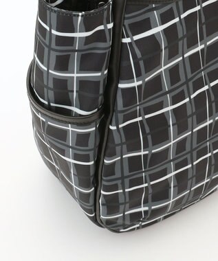 Y'SACCS ドローイングチェックトートバッグ ブラック