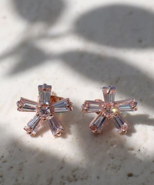 Tiaclasse 【金属アレルギー対応】スターフルールピアス・イヤリング ピアス：ピンクゴールド