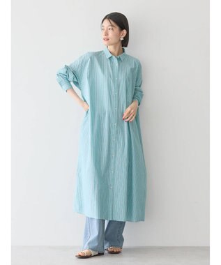 AMERICAN HOLIC 丈違いラメストライプワンピース Stripe Green