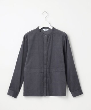 J.PRESS LADIES S Lightシャツコール ブラウス ブルーグレー系