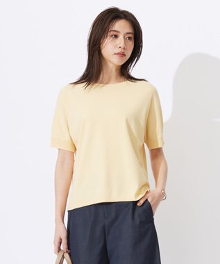 J.PRESS LADIES L 【洗える】レーヨンエリートストレッチ ドルマン ニット イエロー系