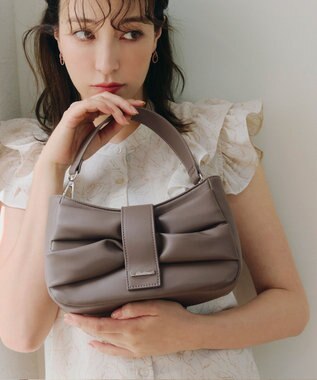 Tiaclasse 【安田美沙子さん着用・2way】リボンギャザーミニバッグ モカ