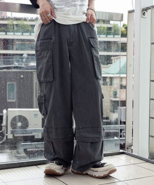 WEGO マルチポケットワイドカーゴパンツ スミクロ