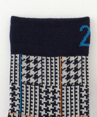 23区GOLF 【MEN】チェック柄レギュラーソックス ネイビー系3