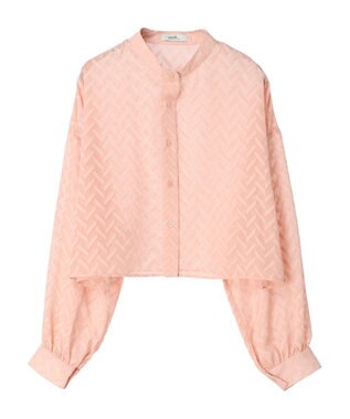 earth music&ecology ツッキリジャガードショートブラウス Pink