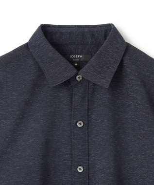 JOSEPH HOMME 新型・新素材【軽量/通気性/清涼感/洗える/ストレッチ】レノクロスストレッチ　7分袖レギュラーカラーシャツ ネイビー系