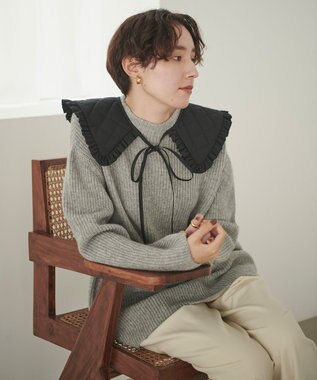 #Newans LILY/ キルティング付け襟 ブラック系