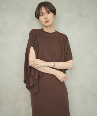 #Newans 【洗える】コットンウールニットセットアップ ブラウン系