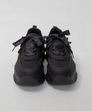 WEGO リボンデザイン厚底スニーカー ブラック