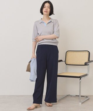 AMERICAN HOLIC 襟付き配色ニット Gray