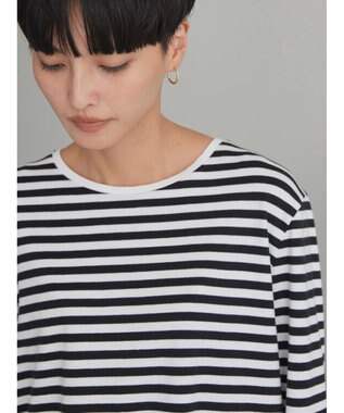 AMERICAN HOLIC Ｄａｉｌｙ　クルーネックカットプルオーバー Border Black