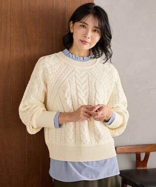 ANY ソフトタッチケーブル２ＷＡＹニット エクリュ