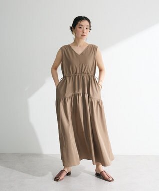 Green Parks ・ＥＬＥＮＣＡＲＥ　ＤＵＥ　ドロストティアードワンピ Dark Beige