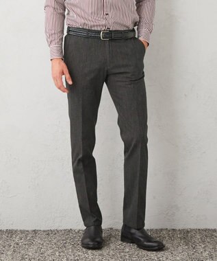 JOSEPH ABBOUD 【ウエストも伸びる】オーガニックストレッチムリネピケ パンツ グレー系