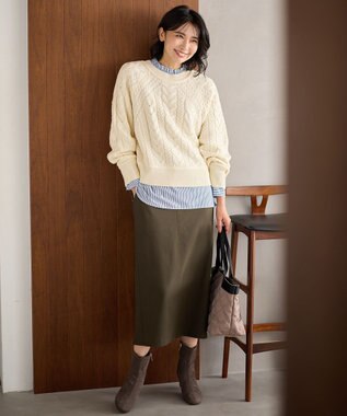 ANY L ソフトタッチケーブル２ＷＡＹニット エクリュ