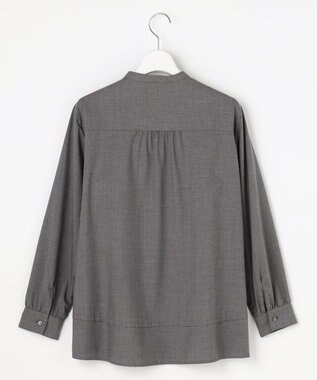 J.PRESS LADIES LIMBLESS50ツイル ブラウス チャコール系