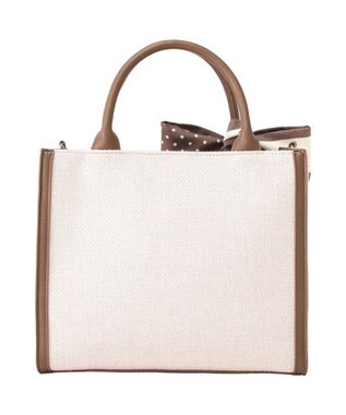 Maison de FLEUR スカーフ付きツイードスクエア２Ｗａｙトート Pink