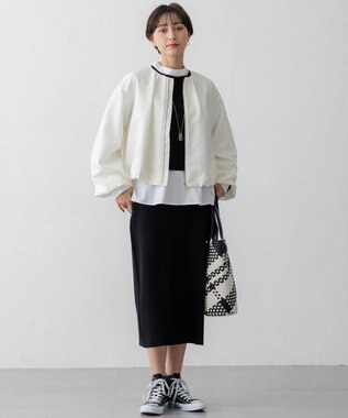 23区 L 【洗える】シャツ コンビネーション ニット ブラック系