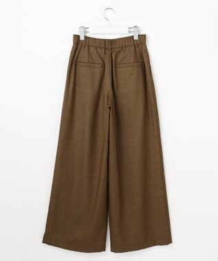 自由区 デニムライクツイルワイド パンツ ブラウン
