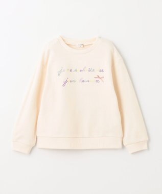 ANY KIDS 【春まで主役】レインボー刺繍トレーナー エクリュ