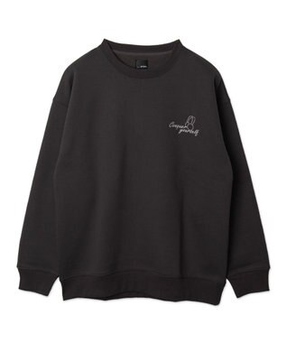 WEGO 【ユニセックス着用ITEM】ガールイラストグラフィックプルオーバー ブラック中濃色