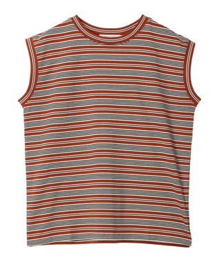 AMERICAN HOLIC マルチボーダーノースリーブカットプルオーバー Terracotta