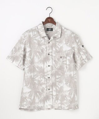 JOSEPH ABBOUD MOUNTAIN 【速乾/軽量/ストレッッチ】ライトスラブボタニカルプリント アウトドアシャツ ライトグレー系5