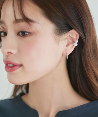 Tiaclasse 【選べる2種類】パールイヤーカフ シルバーB