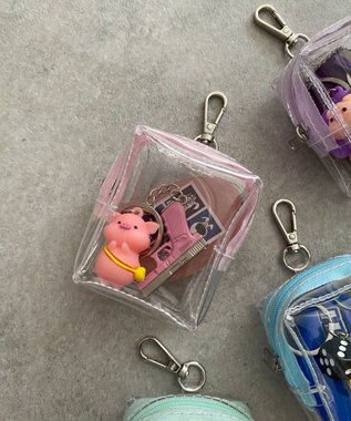 WEGO 立体クリアミニポーチ ライトピンク