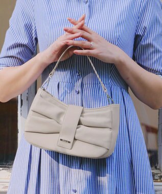 Tiaclasse 【安田美沙子さん着用・2way】リボンギャザーミニバッグ グレージュ