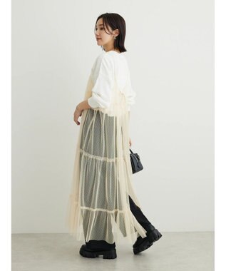 Green Parks ・ＥＬＥＮＣＡＲＥ　ＤＵＥ　２ｗａｙチュールキャミワンピ Ivory