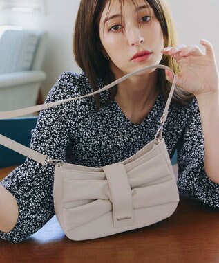 Tiaclasse 【安田美沙子さん着用・2way】リボンギャザーミニバッグ グレージュ